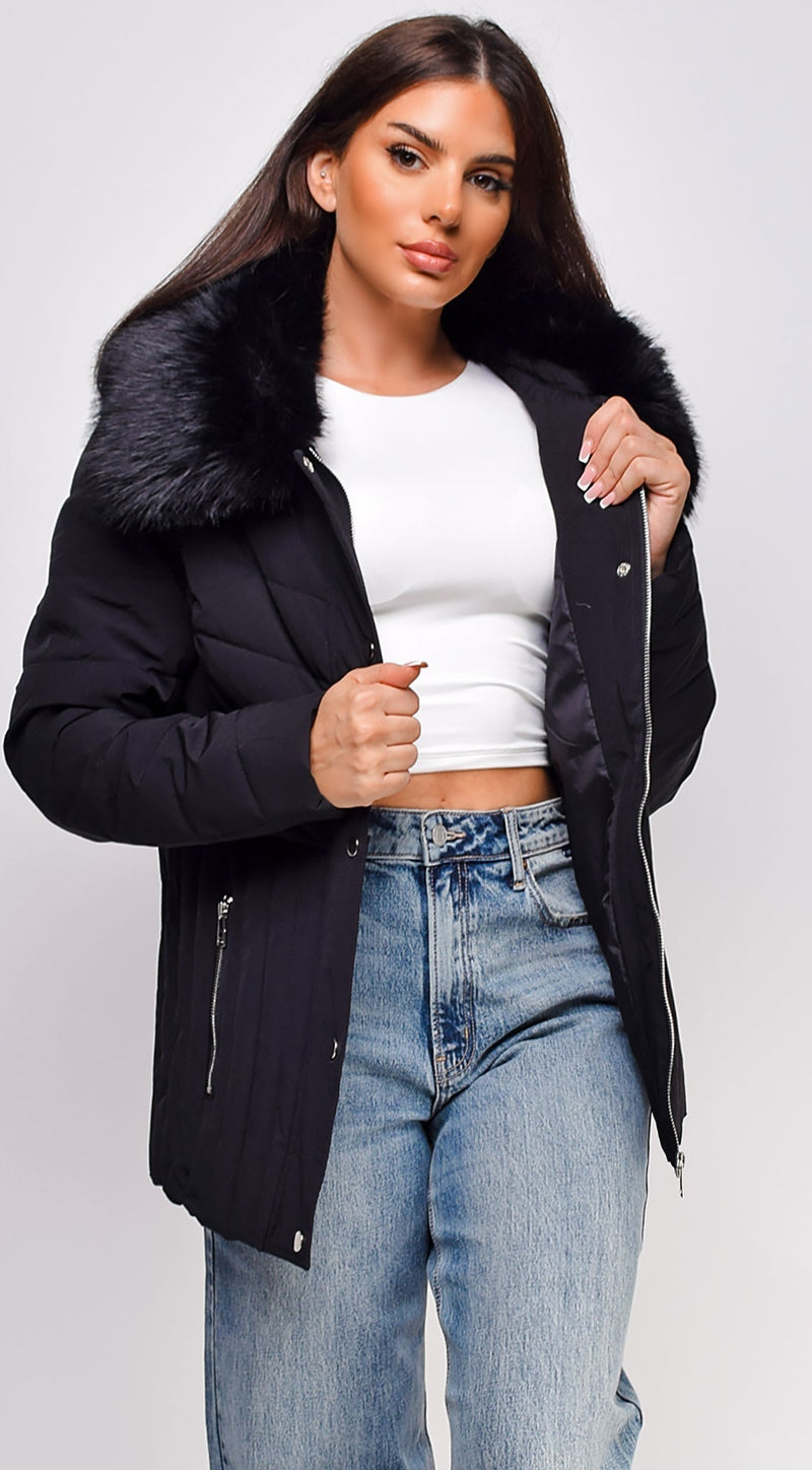 Veda Puffer Coat - Black